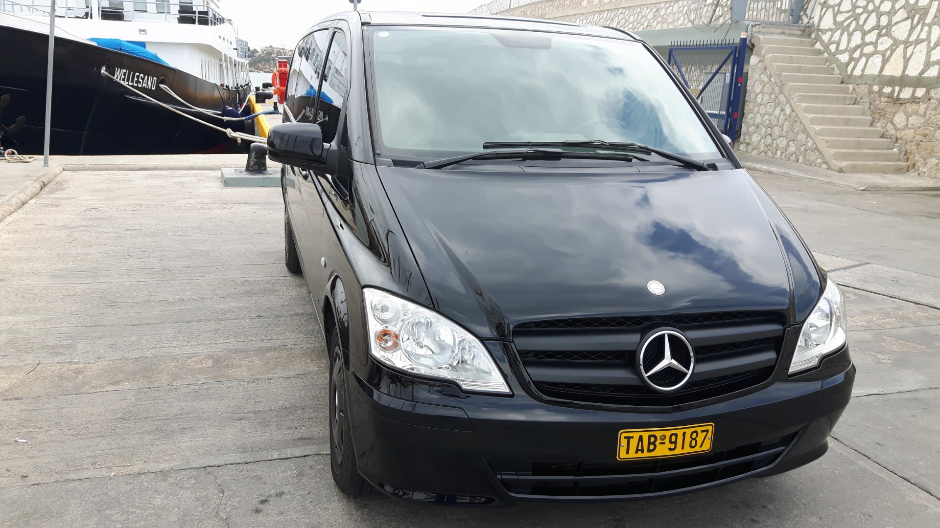 Van front side view